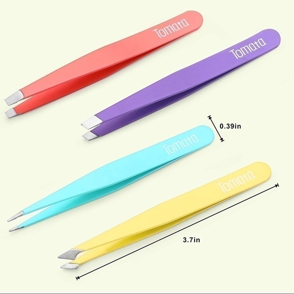 NEW-4PC Multi Color Precision Hi Qlty Stainless Steel Tweezer Set & Leather Case - Picture 2 of 7